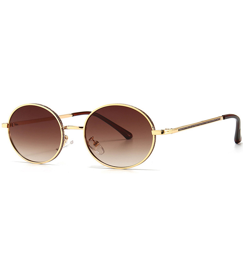 Classical Oval Metal Sunglasses with Enamel