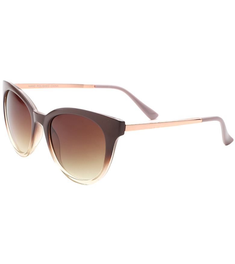 PC Frame Cateye Shape Women's Sunglasses with Metal Temple