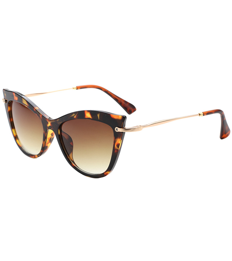 Retro Fashion Women's Sunglasses with Gold Arm