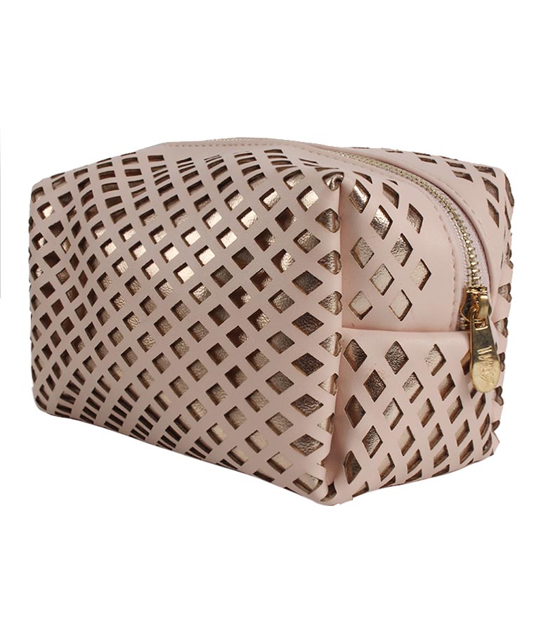 Diamond Cutout Pattern Make Up Bag