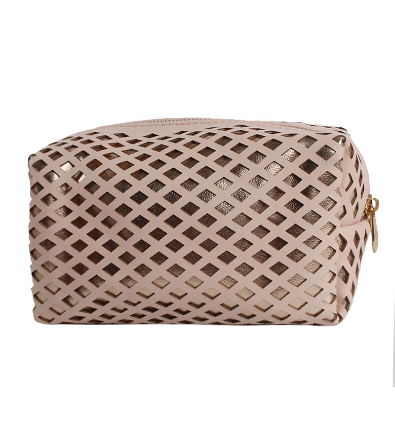 Diamond Cutout Pattern Make Up Bag