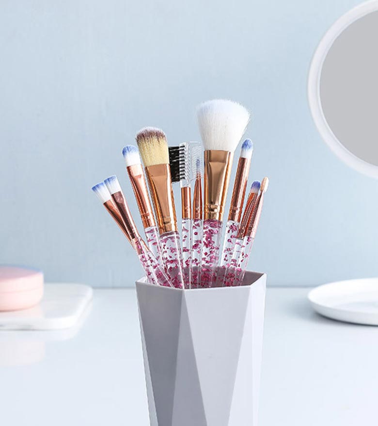 Handle Glitter Makeup Brush Set