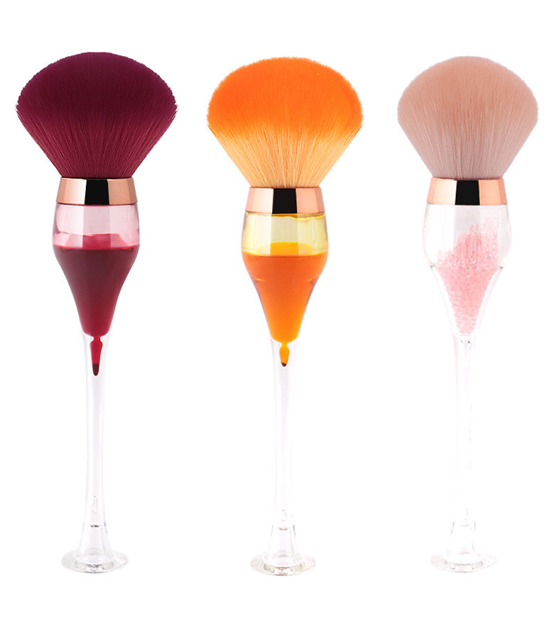 Transparent Handle Glass Shape Brush